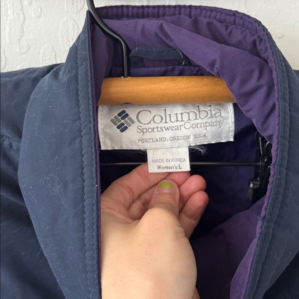 VINTAGE Columbia Jacket Women Medium Blue Ski Snowboard Outdoor Zip Drawstring - Picture 5 of 12